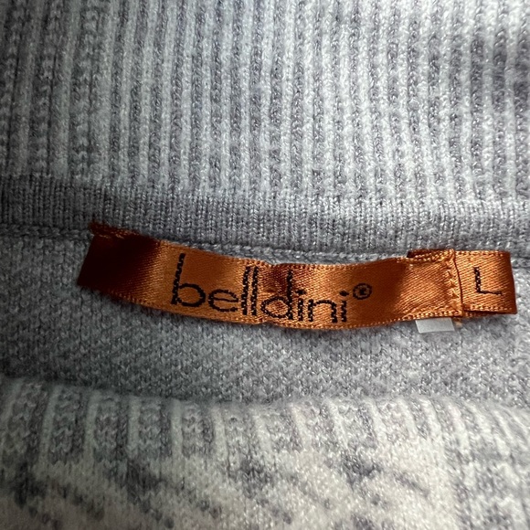 Belldini Gray and White Checkered Turtleneck Sweater, Size L - Picture 7 of 12